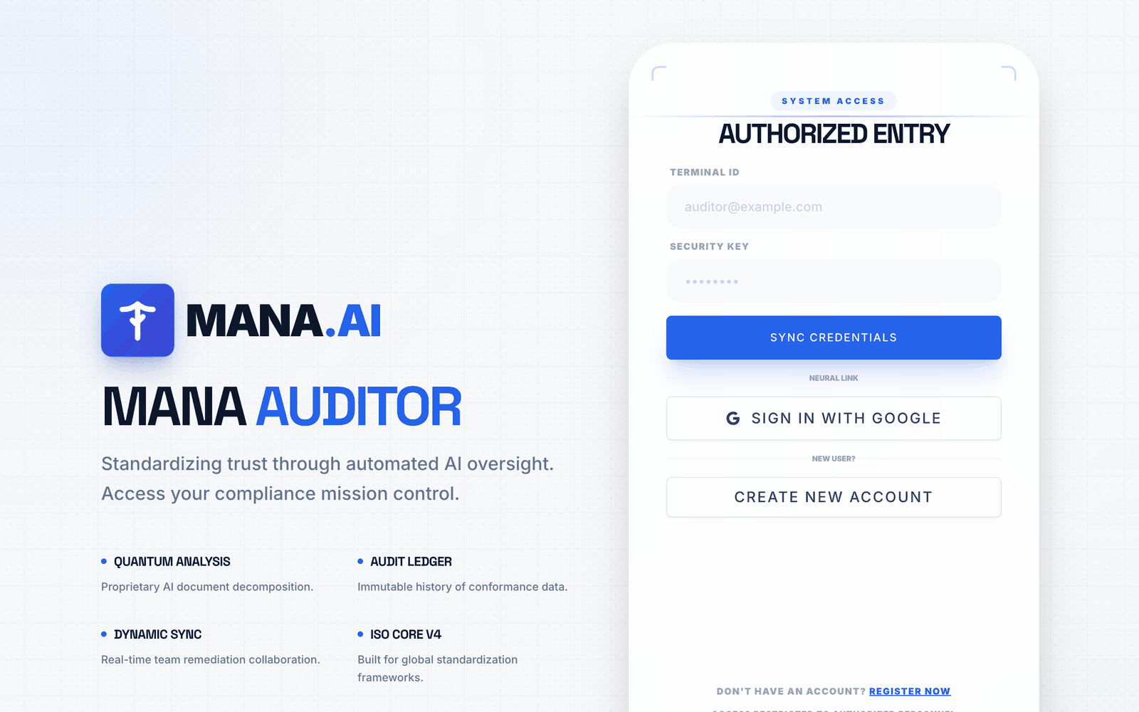 MANA Auditor — Compliance AI dashboard